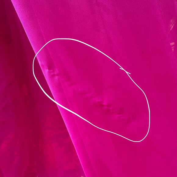 Mac Duggal Cassandra Stone Prom Dress Gown Hot Pink Gold Beaded Metallic Formal - Picture 12 of 16